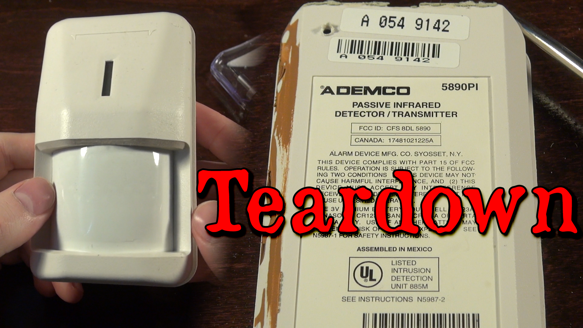 Ademco 5890PI Passive Infared Detector and Transmitter Teardown